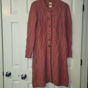 Far Away‎ From Close Wool Cardigan Duster Women's Size Medium Soft Red